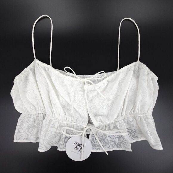 NWT Princess Polly Dominic Top White 90s Y2k Soft Girl Coquette Baddie Resort - Picture 1 of 7
